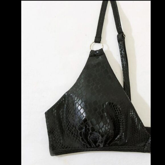 Snakeskin Metallic Linked Thong Bikini Swimsuit - Picture 5 of 7